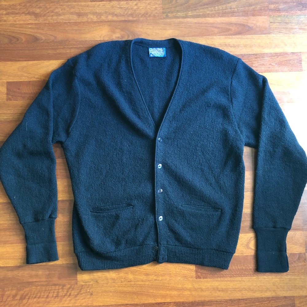 Pendleton cardigan virgin wool blue men’s Sz large